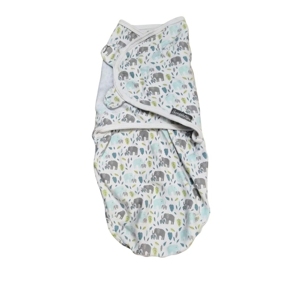 SwaddleMe by Ingenuity Swaddle Wrap Small Medium Newborn to 3 Months Elephant